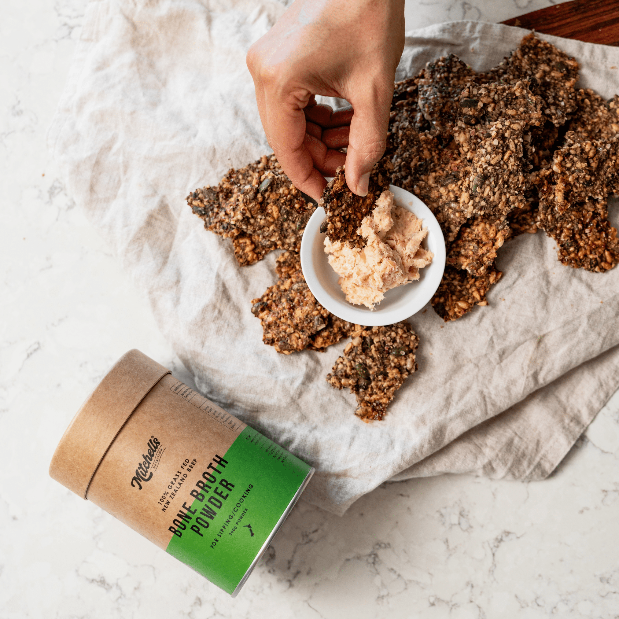 Simple Seed Crackers ft. Bone Broth