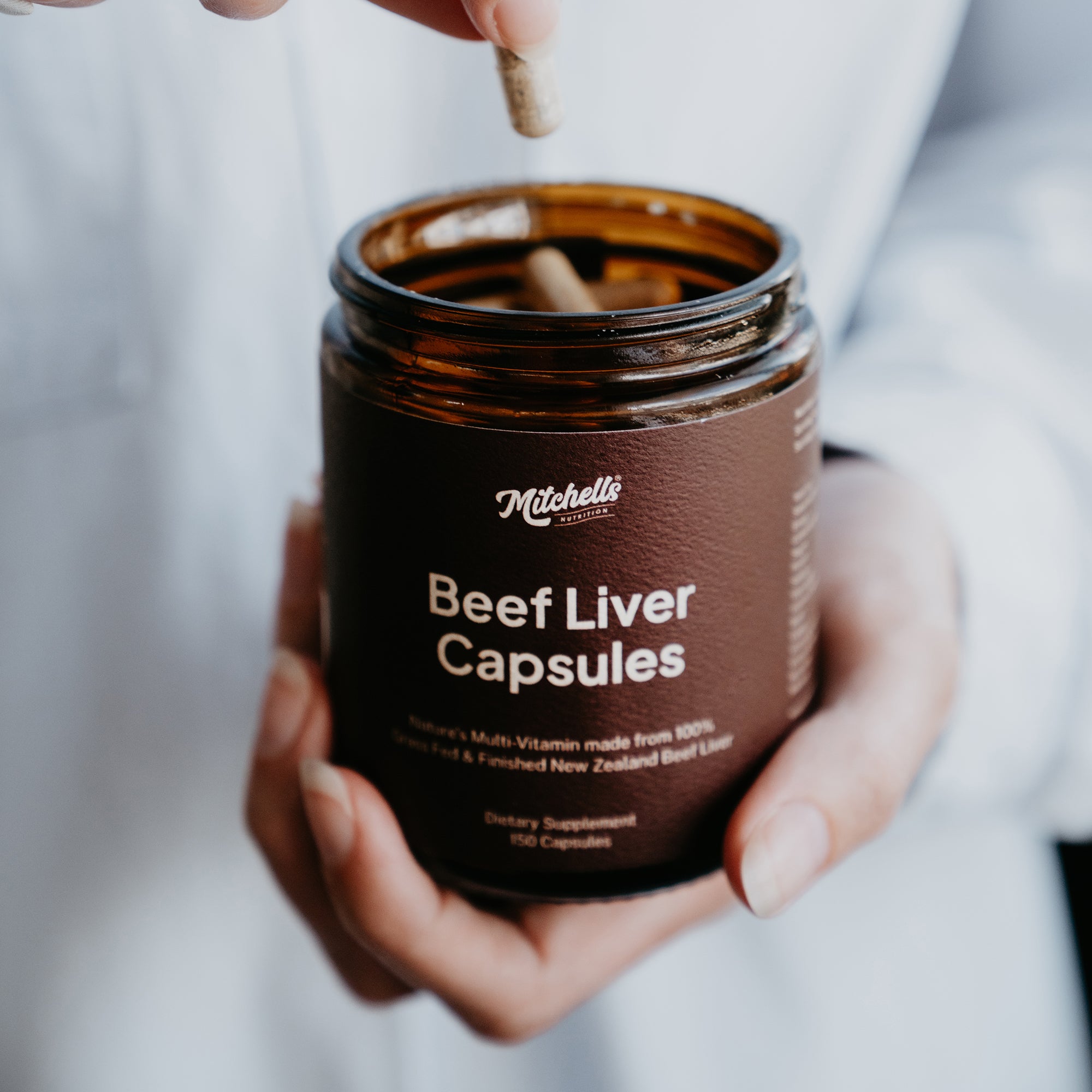 Beef Liver Capsules | Grass Fed & Finished NZ Beef | Mitchells Nutrition