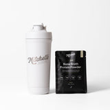 Premium Stainless Shaker (White) + Protein Sample